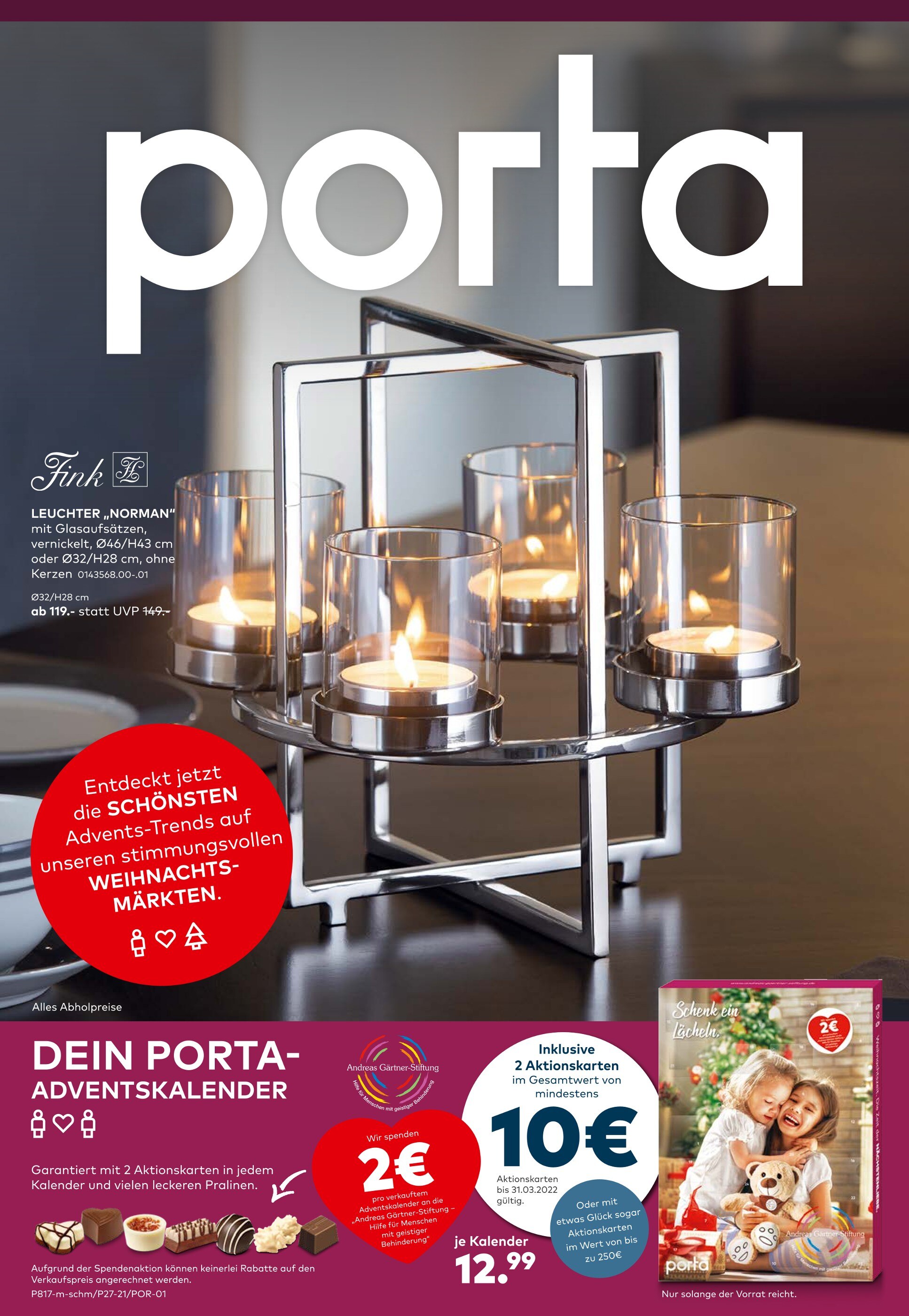 porta Möbel Prospekt für Minden mit 24 Seiten porta Möbel Prospekt für Minden: "DEIN PORTA-ADVENTSKALENDER", 24 Seiten, 11.10.2021 - 31.10.2021