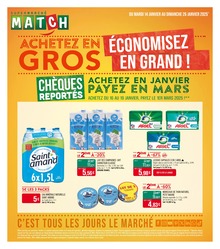Prospectus Supermarchés Supermarchés Match en cours, ACHETEZ EN GROS ÉCONOMISEZ EN GRAND !, 4 pages, 14/01/2025 - 26/01/2025 Catalogue Supermarchés Supermarchés Match en cours à Mundolsheim et alentours, ACHETEZ EN GROS ÉCONOMISEZ EN GRAND !, 4 pages, 14/01/2025 - 26/01/2025
