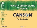 Canson C à grain - Pochette papier à dessin - 12 feuilles - 24 x 32 cm - 180 gr - blanc - CANSON dans le catalogue Bureau Vallée