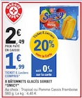 8 bâtonnets glacés sorbet - SMICY - E.Leclerc 8 bâtonnets glacés sorbet - SMICY à 1,99 € dans le catalogue E.Leclerc