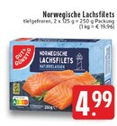 Norwegische Lachsfilets im Angebot bei EDEKA in Dormagen Norwegische Lachsfilets Angebote von GUT & GÜNSTIG bei EDEKA Dormagen für 4,99 €