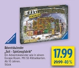 Adventskalender „Exit – Spielzeugfabrik“ im Angebot bei diska in Hof Adventskalender „Exit – Spielzeugfabrik“ Angebote von Ravensburger bei diska Hof für 17,99 €