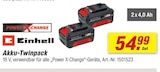 Akku-Twinpack Angebote von Einhell bei toom Baumarkt Oberhausen für 54,99 €