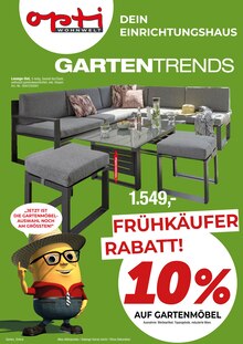 Terrassenmöbel im Opti-Wohnwelt Prospekt "Gartentrends" mit 20 Seiten (Bremen)