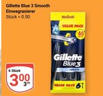 Blue 3 Smooth Einwegrasierer Angebote von Gillette bei GLOBUS Krefeld für 3,00 €