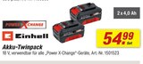 Akku-Twinpack im Angebot bei toom Baumarkt in Heidenheim Akku-Twinpack Angebote von Einhell bei toom Baumarkt Heidenheim für 54,99 €