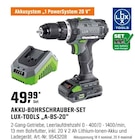 AKKU-BOHRSCHRAUBER-SET „A-BS-20“ Angebote von LUX-TOOLS bei OBI Pirna für 49,99 €