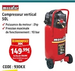 Compresseur vertical 50L - mecafer en promo chez Screwfix Compresseur vertical 50L - mecafer dans le catalogue Screwfix