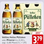 Helles Pülleken oder Pilsener im Angebot bei EDEKA in Lörrach Helles Pülleken oder Pilsener Angebote von Veltins bei EDEKA Lörrach für 3,79 €