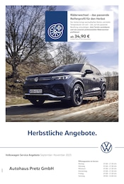 Volkswagen Prospekt für Koblenz mit 1 Seite Volkswagen Prospekt für Koblenz: "Herbstliche Angebote.", 1 Seite, 01.09.2025 - 30.11.2025
