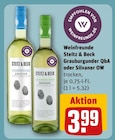 Aktuelles Steitz & Beck Grauburgunder QbA oder Silvaner OW Angebot bei REWE in Erlangen ab 3,99 €