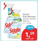 Glas-Reiniger von Sidolin für 1,59 € bei budni im Angebot Glas-Reiniger von Sidolin im aktuellen budni Prospekt