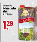 Rotwein von Rebenthaler im aktuellen Trinkgut Prospekt für 1,29 €