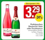 Deutscher Sekt oder Fruchtsecco im Angebot bei WEZ in Bad Oeynhausen Deutscher Sekt oder Fruchtsecco Angebote von Rotkäppchen bei WEZ Bad Oeynhausen für 3,29 €