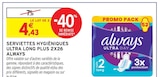 Serviettes Hygiéniques Ultra Long Plus 2x26 - Always en promo chez Intermarché Super Serviettes Hygiéniques Ultra Long Plus 2x26 - Always dans le catalogue Intermarché Super