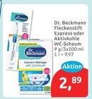 Fleckenstift Express oder Aktivkohle WC-Schaum im Angebot bei budni in Seevetal Fleckenstift Express oder Aktivkohle WC-Schaum Angebote von Dr. Beckmann bei budni Seevetal für 2,89 €