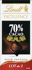 Chocolat Excellence noir intense - LINDT en promo chez Casino Supermarchés Saint-Priest à 2,69 €