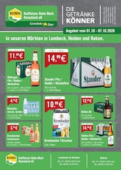 Raiffeisen Hohe Mark Hamaland eG Getränkemärkte Prospekt der aktuellen Woche mit 2 Seiten, gültig von 01.10.2026 bis 07.10.2026, in Velen und Umgebung Aktueller Raiffeisen Hohe Mark Hamaland eG Getränkemärkte Prospekt in Velen und Umgebung, "DIE GETRÄNKEKÖNNER" mit 2 Seiten, 01.10.2026 - 07.10.2026
