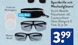 Sportbrille mit Wechselgläsern im ALDI SÜD Prospekt Sportbrille mit Wechselgläsern im aktuellen ALDI SÜD Prospekt für 3,99 €