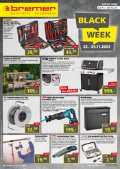 Carl Bremer GmbH & Co. KG Baumärkte Prospekt der aktuellen Woche mit 8 Seiten, gültig von 22.11.2025 bis 20.12.2025, in Ratekau und Umgebung Aktueller Carl Bremer GmbH & Co. KG Baumärkte Prospekt in Ratekau und Umgebung, "BLACK WEEK" mit 8 Seiten, 22.11.2025 - 20.12.2025