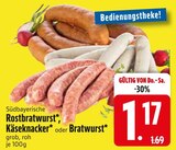 Südbayerische Rostbratwurst, Käseknacker oder Bratwurst im Angebot bei EDEKA in Straubing Südbayerische Rostbratwurst, Käseknacker oder Bratwurst Angebote bei EDEKA Straubing für 1,17 €