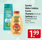 Garnier Wahre Schätze, Fructis Shampoo 250 ml oder Spülung 200 ml Angebote bei famila Nordost Gifhorn für 1,99 €