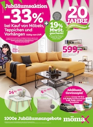 mömax Prospekt "Jubiläumsaktion: -33% bei Kauf von Möbeln, Teppichen und Vorhängen" für Eching, 16 Seiten, 19.02.2024 - 27.02.2024