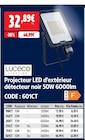 Projecteur LED d’extérieur détecteur noir 50W 6000lm - LUCECO en promo chez Screwfix Projecteur LED d’extérieur détecteur noir 50W 6000lm - LUCECO dans le catalogue Screwfix
