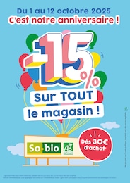 Prospectus So.bio à Les Hôpitaux-Neufs, "C'est notre anniversaire !", 1 page, 01/10/2025 - 12/10/2025