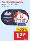 Hering im Netto Marken-Discount Prospekt Zarte Heringsfilets von Appel im aktuellen Netto Marken-Discount Prospekt für 1,29 €
