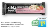 Sport Crunchy Protein Bar weiße Schokolade-Erdbeer im Angebot bei E center in Homburg Sport Crunchy Protein Bar weiße Schokolade-Erdbeer Angebote von Max Balance bei E center Homburg für 1,19 €