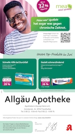 mea - meine apotheke Apotheken Prospekt der aktuellen Woche mit 4 Seiten, gültig von 01.06.2026 bis 30.06.2026, in Sonthofen und Umgebung Aktueller mea - meine apotheke Apotheken Prospekt in Sonthofen und Umgebung, "Unsere Juni-Angebote" mit 4 Seiten, 01.06.2026 - 30.06.2026