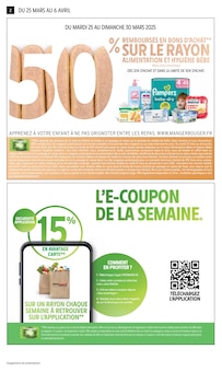 Prospectus Intermarché en cours, "50% REMBOURSÉS EN BONS D'ACHAT SUR LE RAYON ALIMENTATION ET HYGIÈNE BÉBÉ", page 2 sur 20