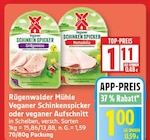 Veganer Schinkenspicker Grillgemüse von Rügenwalder Mühle für 1,00 € bei EDEKA im Angebot Veganer Schinkenspicker Grillgemüse von Rügenwalder Mühle im aktuellen EDEKA Prospekt