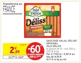 Saucisse Halal Déliss' Original - Isla Délice - Intermarché Super Saucisse Halal Déliss' Original - Isla Délice à 0,83 € dans le catalogue Intermarché Super