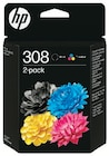 Pack 2 cartouches d'encre 308 - HP en promo à 36,99 € chez Super U Pack 2 cartouches d'encre 308 - HP dans le catalogue Super U
