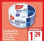 Thunfisch-Filets von Gut&Günstig für 1,29 € bei EDEKA im Angebot Thunfisch-Filets von Gut&Günstig im aktuellen EDEKA Prospekt