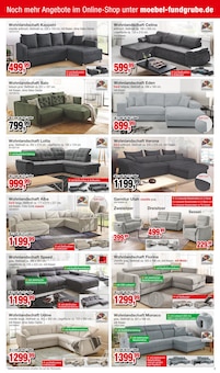 Sofa im Die Möbelfundgrube Prospekt "Unglaubliche Tiefpreise!" mit 17 Seiten (Mainz)