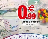Lot de 6 gobelets en promo chez Bazarland Amiens à 0,99 €
