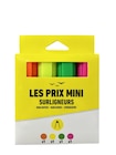 Pack de 4 surligneurs - couleurs assorties - Les Prix Mini en promo chez Bureau Vallée Pack de 4 surligneurs - couleurs assorties - Les Prix Mini dans le catalogue Bureau Vallée
