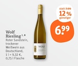 Riesling im Angebot bei tegut in Göttingen Riesling Angebote von Wolf bei tegut Göttingen für 6,99 €