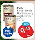 Feine Pastete Hundenahrung Rind im budni Prospekt Feine Pastete Hundenahrung Rind von Pablo im aktuellen budni Prospekt für 0,89 €