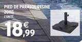 PIED DE PARASOL RESINE 20KG dans le catalogue Intermarché