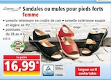Promo Sandales ou mules pour pieds forts femme à 16,99 € dans le catalogue Norma à Strasbourg