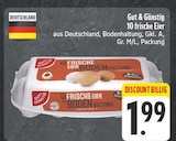 10 frische Eier von Gut & Günstig für 1,99 € bei EDEKA im Angebot 10 frische Eier von Gut & Günstig im aktuellen EDEKA Prospekt
