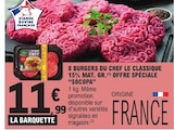 8 burgers du chef le classique 15% mat. Gr. - SOCOPA à 11,99 € dans le catalogue E.Leclerc
