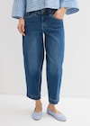 Barrel-Jeans Mid Waist cropped in blau  used aus 99% Baumwolle bei bonprix. im Prospekt "" für 24,99 €