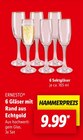 6 Gläser mit Rand aus Echtgold im Angebot bei Lidl in Tübingen 6 Gläser mit Rand aus Echtgold Angebote von Ernesto bei Lidl Tübingen für 9,99 €