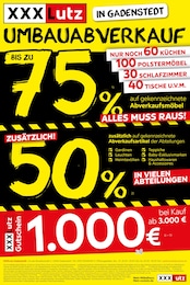XXXLutz Möbelhäuser Prospekt: "UMBAUABVERKAUF", 1 Seite, 23.04.2026 - 25.04.2026