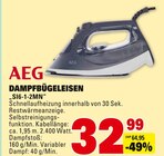 DAMPFBÜGELEISEN im Angebot bei E center in Speyer DAMPFBÜGELEISEN Angebote von AEG bei E center Speyer für 32,99 €